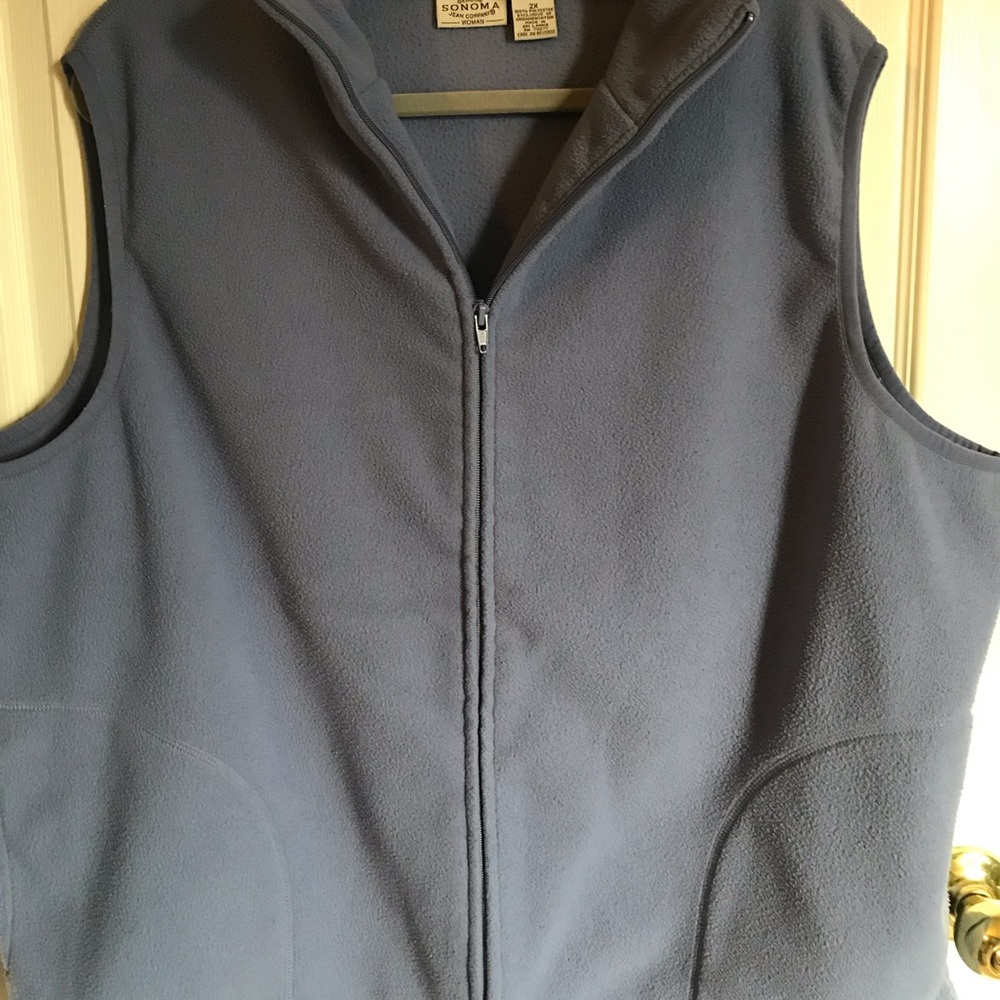 Sonoma fleece vest. Periwinkle. GUC. 2X